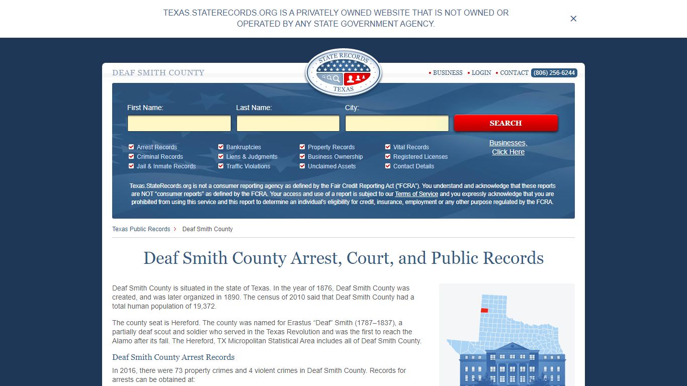 Deaf Smith County Arrest, Court, and Public Records