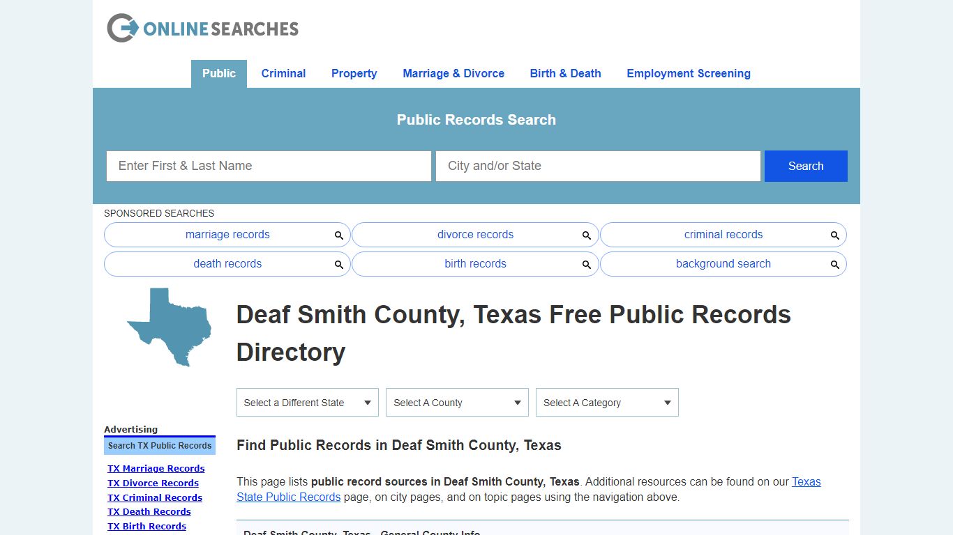 Deaf Smith County, Texas Public Records Directory