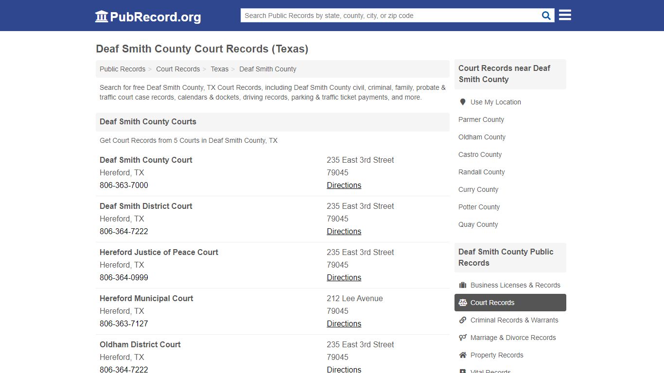 Free Deaf Smith County Court Records (Texas Court Records)