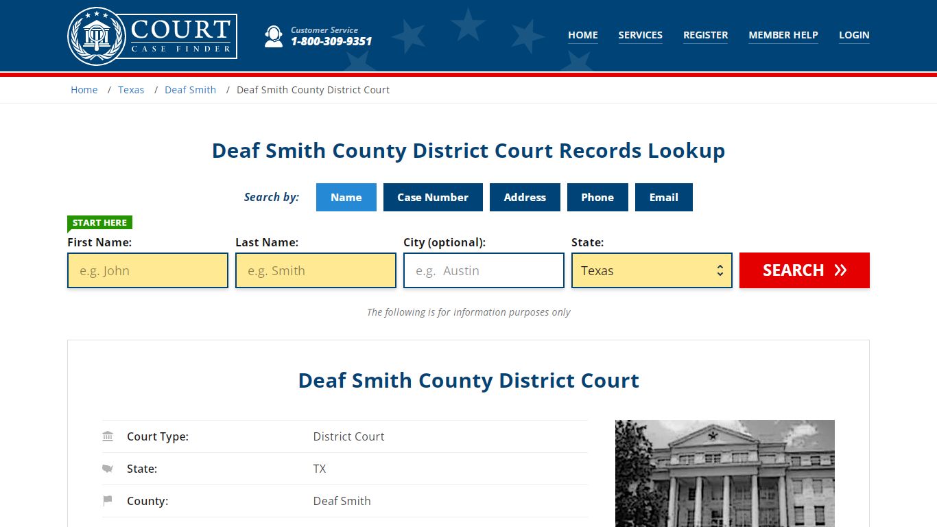 Deaf Smith County District Court Records Lookup